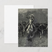  cowboys, een Stampede van Frederic Remington (Voorkant / Achterkant)