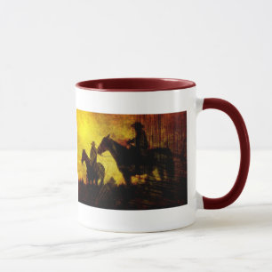 Cowboys en Paarden Grunge Keramische Mok