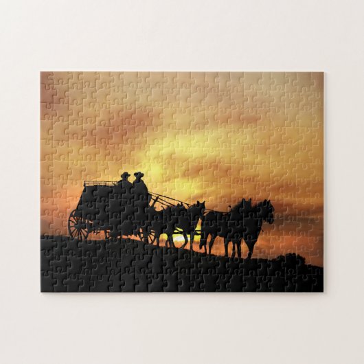 Cowboys en Stage Coach Legpuzzel (Horizontaal)