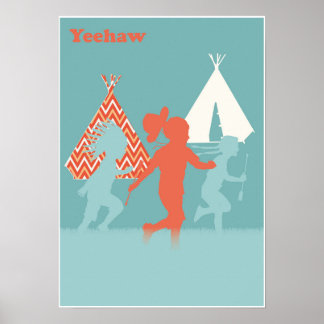 Cowboys et Indians Art Print Poster