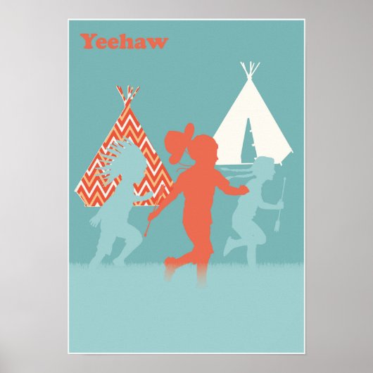 Cowboys et Indians Art Print Poster (Devant)