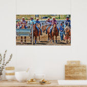 Cowboys in een Poster van een rodeo (Keuken)