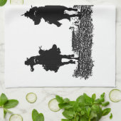 Cowboys montant leurs chevaux - pour la serviette (Plié)