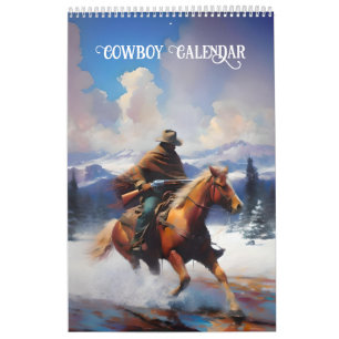 Cowboys op paarden kalender