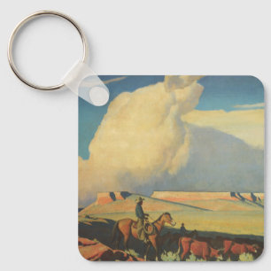  cowboys, open bereik door Maynard Dixon Sleutelhanger