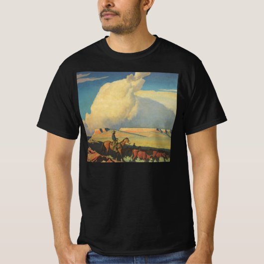 cowboys, open bereik door Maynard Dixon T-shirt (Voorkant)