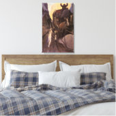  cowboys, opgesloten in Canyon door NC Wyeth Canvas Afdruk (Insitu (Slaapkamer))