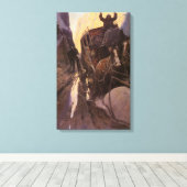  cowboys, opgesloten in Canyon door NC Wyeth Canvas Afdruk (Insitu (Houten vloer))