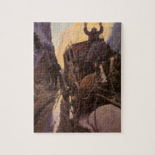  cowboys, opgesloten in Canyon door NC Wyeth Legpuzzel