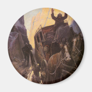 cowboys, opgesloten in Canyon door NC Wyeth Magneet