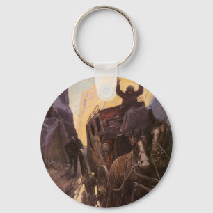  cowboys, opgesloten in Canyon door NC Wyeth Sleutelhanger