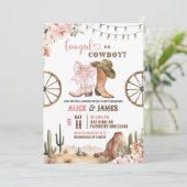 Cowboys Or Cowgirls Gender Reveal Kaart (Staand voorkant)