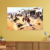 cowboys Pistolen and Horse Bank Robbery Canvas Afdruk (Insitu (Woonkamer))