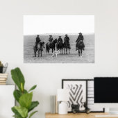 Cowboys Roping a Gray Wolf: 1887 Poster (Thuiskantoor)