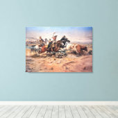 Cowboys roping a steer, 1897 (olie op doek) canvas afdruk (Insitu (Houten vloer))