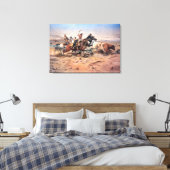 Cowboys roping a steer, 1897 (olie op doek) canvas afdruk (Insitu (Slaapkamer))