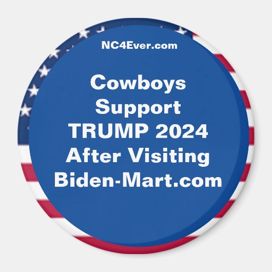 Cowboys Steun TRUMP 2024 Na Koelkast Magneet (Voorkant)