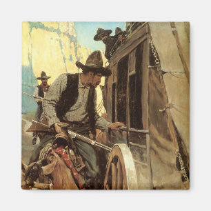  cowboys The Admirable Outlaw by NC Wyeth Magneet