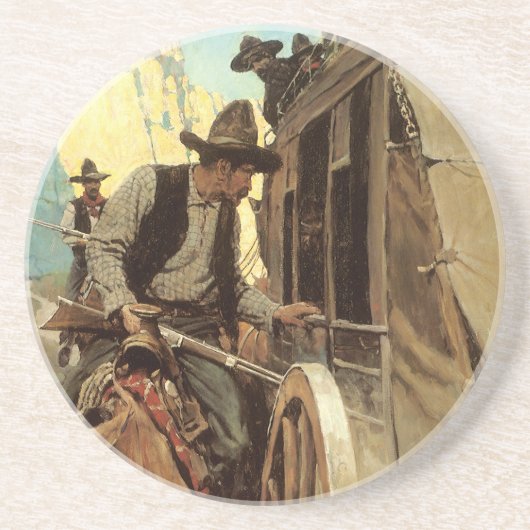 cowboys The Admirable Outlaw by NC Wyeth Zandsteen Onderzetter (Voorkant)