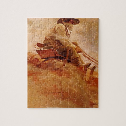 cowboys The Ore Wagon by NC Wyeth Legpuzzel (Verticaal)