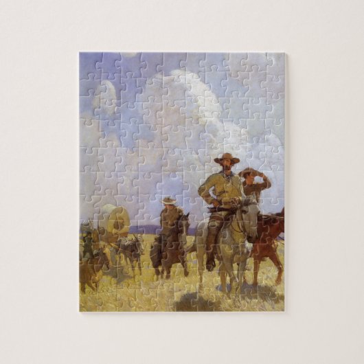  cowboys, The Parkman Outfit by NC Wyeth Legpuzzel (Verticaal)
