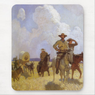  cowboys, The Parkman Outfit by NC Wyeth Muismat