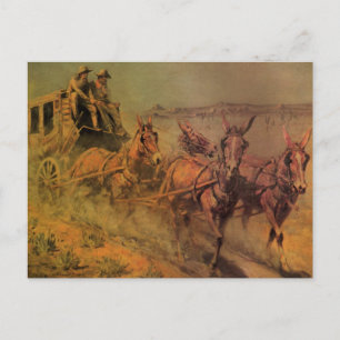  Cowboys, The Stage Coach van John Borein Briefkaart
