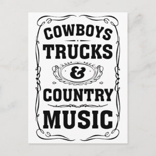 Cowboys Trucks and Country Music Briefkaart