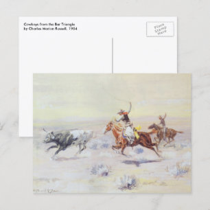 Cowboys van CM Russell uit de Bar-driehoek Briefkaart
