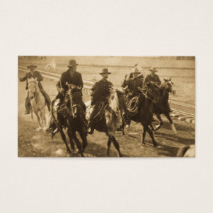 Cowboys Volgend op Teddy Roosevelt's Train 1903 Visitekaartje