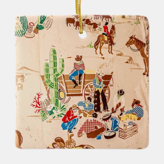 Cowboys -  Wallpaper - Wilde West Keramisch Ornament (Voorkant)