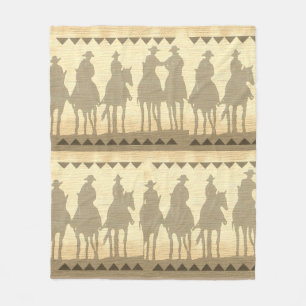 Cowboys western "Round fleece Blanket 50" x60"