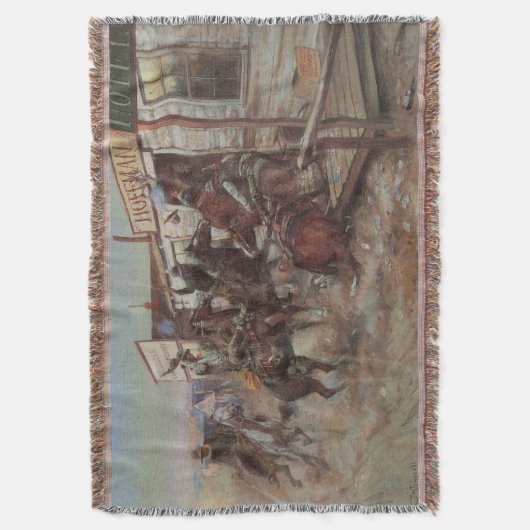  cowboys, zonder dat CM Russell het wist Deken (Voorkant Verticaal)