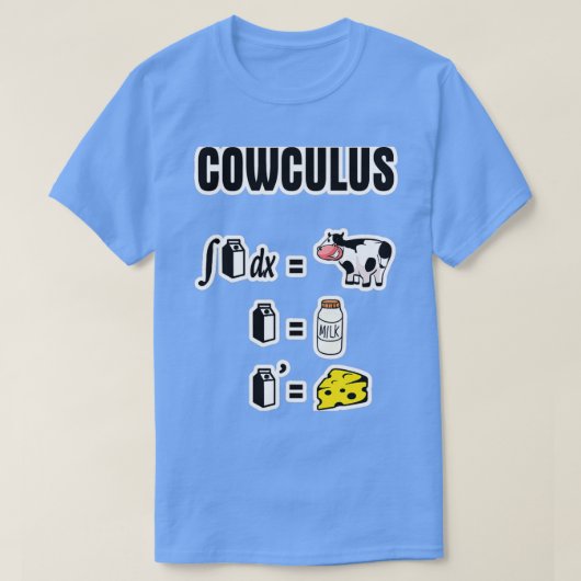 Cowculus Wiskunde Cowculus Melkkaas T-shirt (Design voorkant)