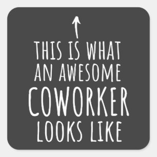 Cowerker Gift, Cowerker Mok, Geweldige Medewerker Vierkante Sticker