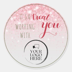 Cowerker kerstcadeaulabel voor eenvoudige zakelijk ronde sticker