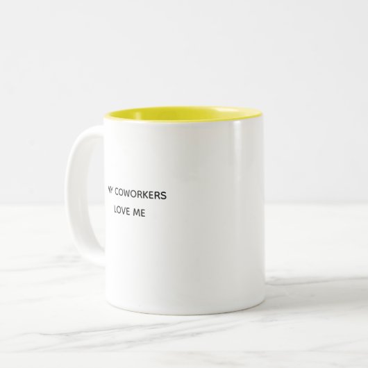 Cowerker Valentijn Gift, Fun Two-Toned Koffee Mok (Voorkant links)