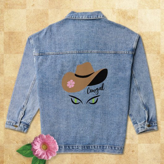 Cowgal Pet Cat Eyes Denim Jacket