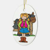 Cowgirl2 Keramisch Ornament (Links)