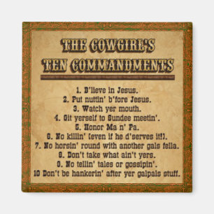 Cowgirl 10 geboden Magnet Magneet