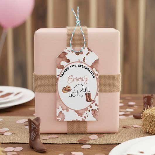 Cowgirl 1e Rodeo 1e Verjaardag Cadeaulabel
