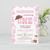Cowgirl 1st Rodeo First Birthday Invitations (Debout devant)