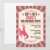 Cowgirl 2e fête d'anniversaire Invitation fille (Devant / Derrière)