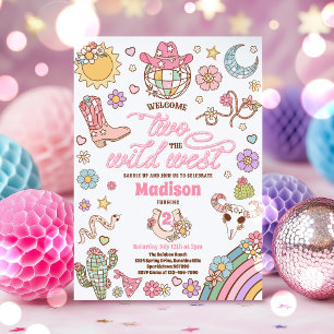 Cowgirl 2e verjaardag welkom twee het wilde westen kaart