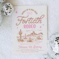 Cowgirl 40th Rodeo Anniversaire Invitation
