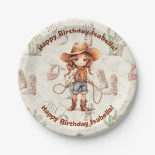 Cowgirl 5e verjaardag Bash uitnodiging Papieren Bordje