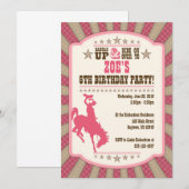 Cowgirl 6e fête d'anniversaire Invitation fille (Devant / Derrière)