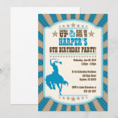 Cowgirl 6e fête d'anniversaire Invitation fille (Devant / Derrière)