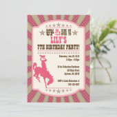 Cowgirl 7th Birthday Party Girl Invitation (Debout devant)