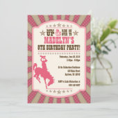 Cowgirl 8e anniversaire fête fille Invitation (Debout devant)